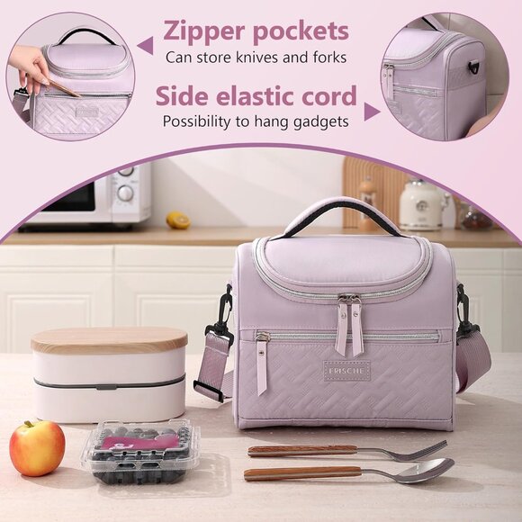 Large Lunch Bag Reusable, 8.5L Insulated Lunch Box with Adjustable Shoulder Stra - Picture 4 of 7
